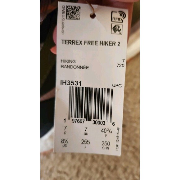 Size 8.5 - adidas Terrex Free Hiker 2.0 GORE-TEX Olive Strata Amber Tint W - Picture 6 of 6